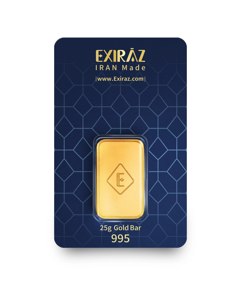 شمش طلای ۲۵ گرمی اکسیراز ۲۴ عیار